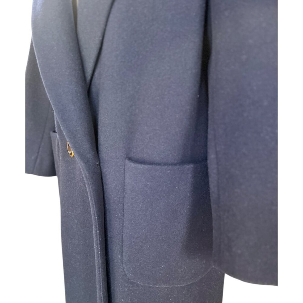 Donnybrook Womens Wool Coat 10P Navy Blue Double-Breasted Long Jacket Pockets - Picture 5 of 15